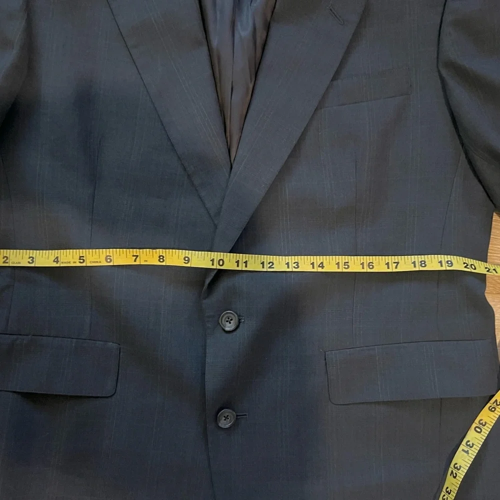 Hart Schaffner‎ Marx Oak Hall Mens Blazer 44R Charcoal Gray Wool Suit Jacket